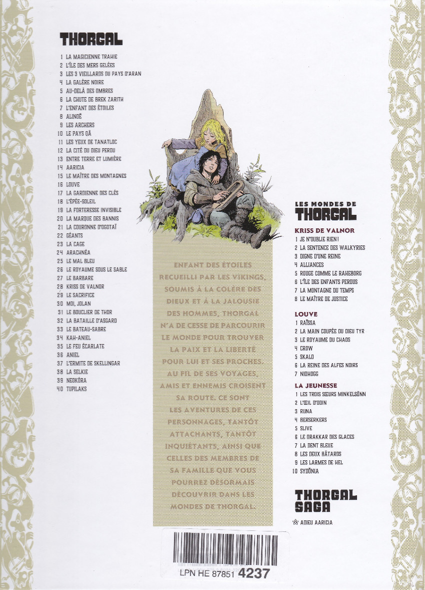 Verso de l'album Les mondes de Thorgal - La Jeunesse de Thorgal Tome 2 l'oeil d'odin