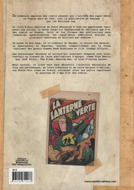 Verso de l'album L'Histoire des Super-Héros Tome 1 L'âge d'or (1939 - 1961)