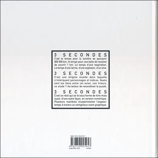 Verso de l'album 3 secondes