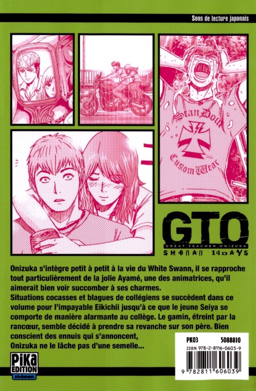 Verso de l'album GTO - Shonan 14 days Tome 3