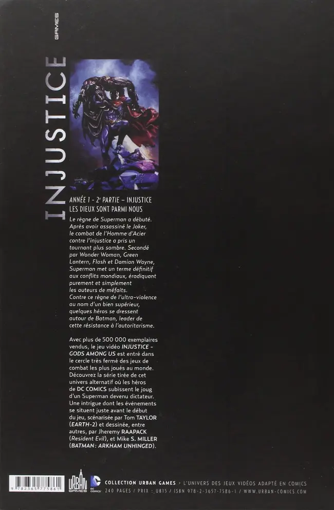 Verso de l'album Injustice - Les Dieux sont parmi nous Tome 2 Année 1 - 2e partie
