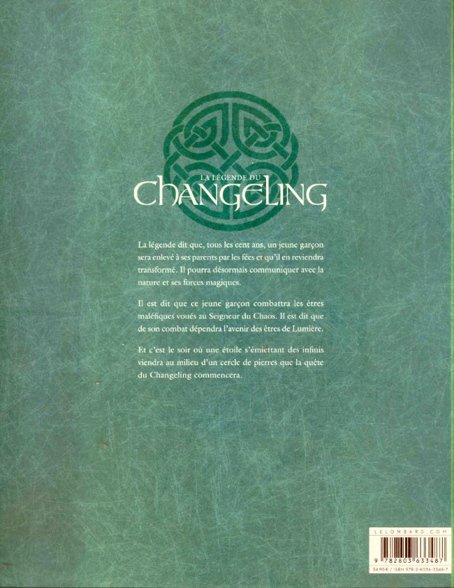Verso de l'album La Légende du Changeling L'intégrale