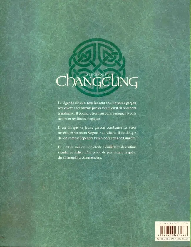 Verso de l'album La Légende du Changeling L'intégrale