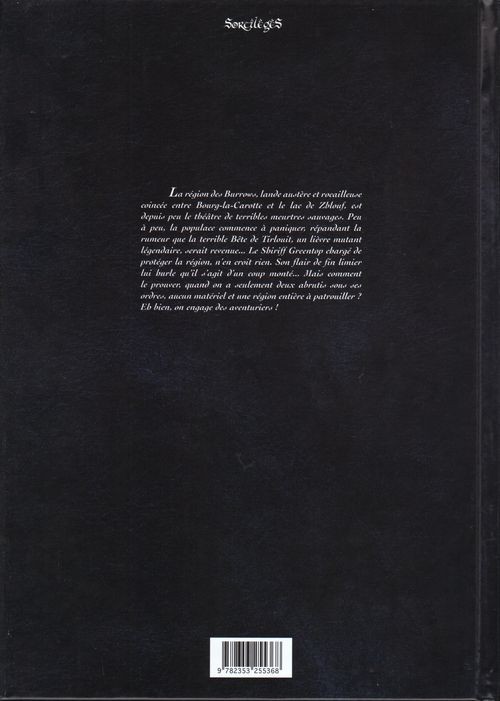 Verso de l'album La Malédiction de Tirlouit Tome 1/2