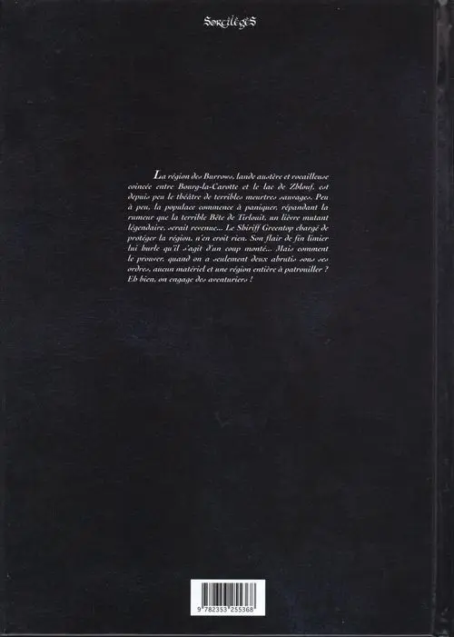 Verso de l'album La Malédiction de Tirlouit Tome 1/2