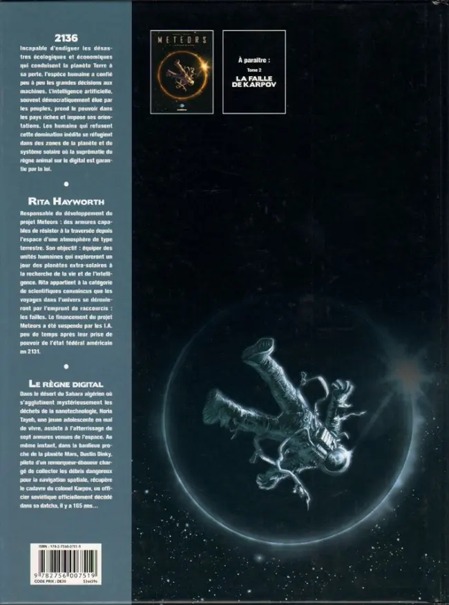Verso de l'album Meteors Tome 1 Le règne digital