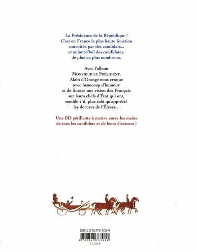Verso de l'album Monsieur le Président Tome 1