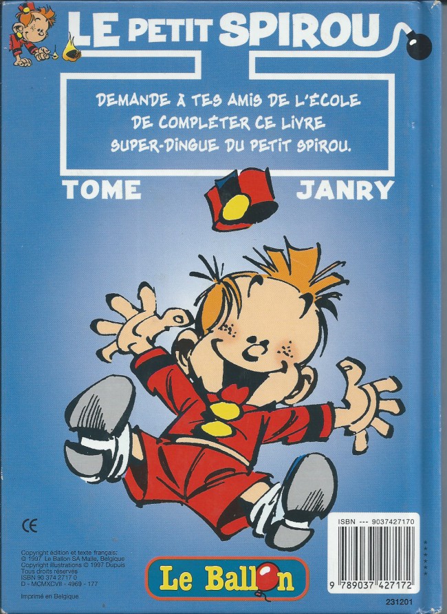 Verso de l'album Le Petit Spirou Mes copains de classe