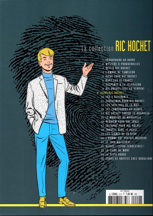 Verso de l'album Ric Hochet La collection Tome 9 Alias Ric Hochet