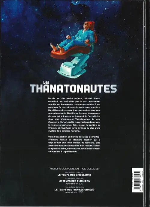Verso de l'album Les Thanatonautes Première époque Le Temps des bricoleurs