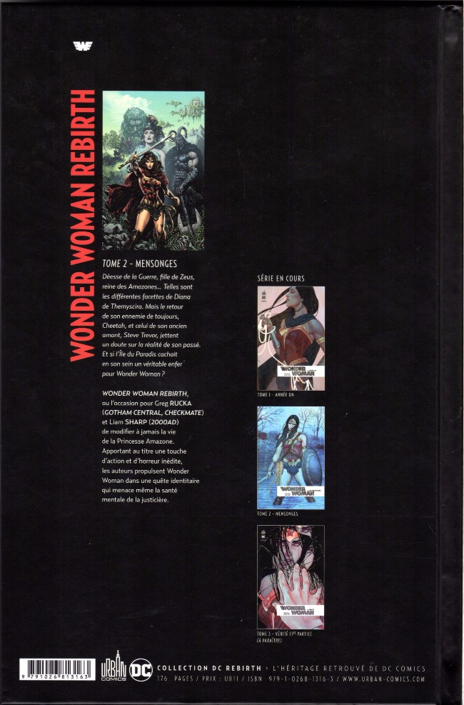 Verso de l'album Wonder Woman Rebirth Tome 2 Mensonges