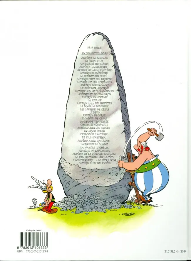 Verso de l'album Astérix Tome 1 Astérix le Gaulois