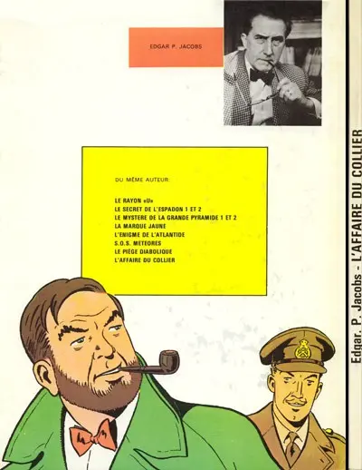 Verso de l'album Blake et Mortimer Tome 9 L'Affaire du collier