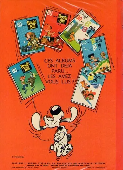 Verso de l'album Boule & Bill Tome 6 60 gags de Boule et Bill