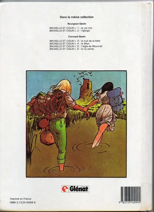 Verso de l'album Brunelle et Colin Tome 1 Le vol noir