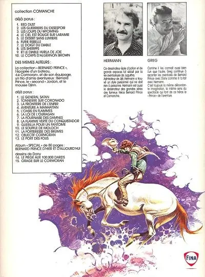 Verso de l'album Comanche Tome 8 Les shériffs