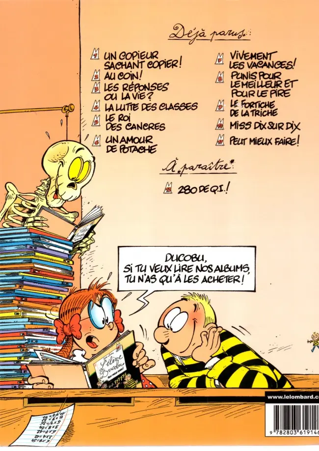 Verso de l'album L'Élève Ducobu Tome 1 Un copieur sachant copier !