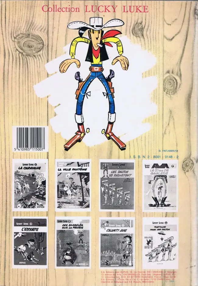 Verso de l'album Lucky Luke Tome 9 Des rails sur la prairie