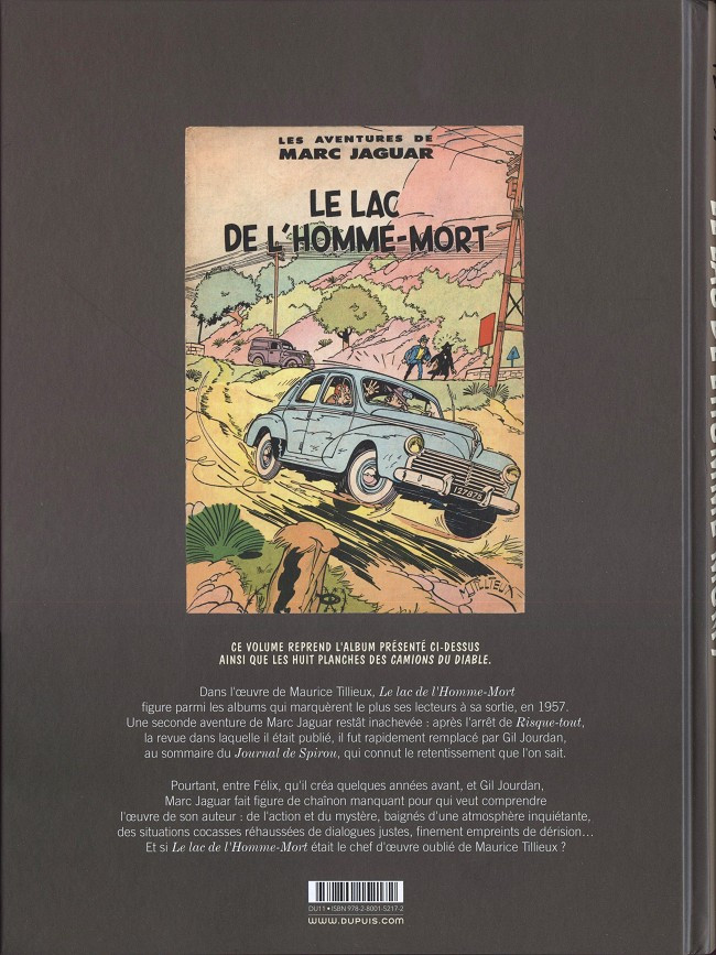 Verso de l'album Marc Jaguar Tome 1 Le Lac de L'homme Mort
