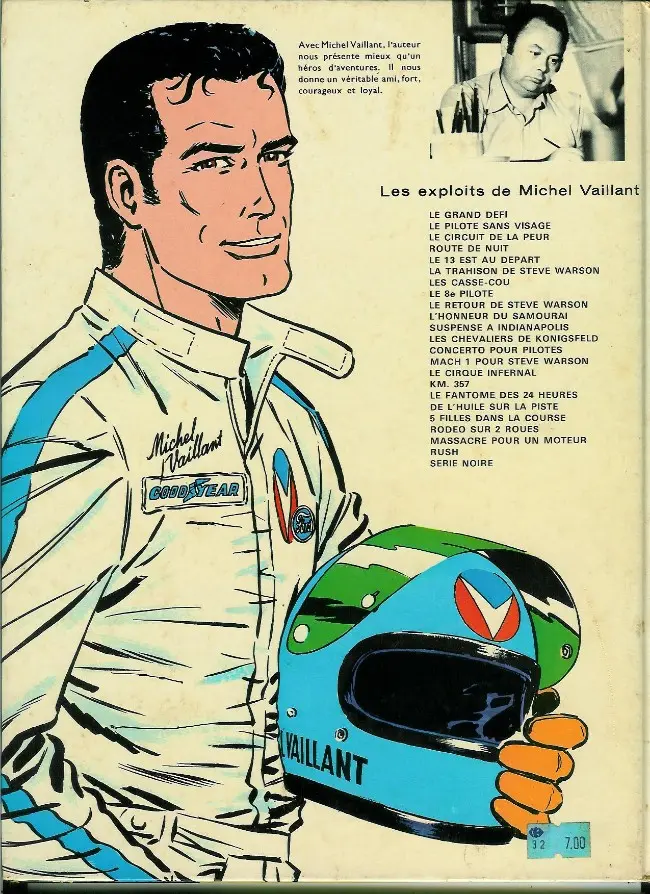 Verso de l'album Michel Vaillant Tome 4 Route de nuit