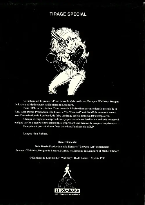 Verso de l'album Rubine Tome 1 Les mémoires troubles