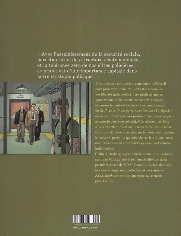 Verso de l'album S.O.S. Bonheur Saison 2 Volume 1