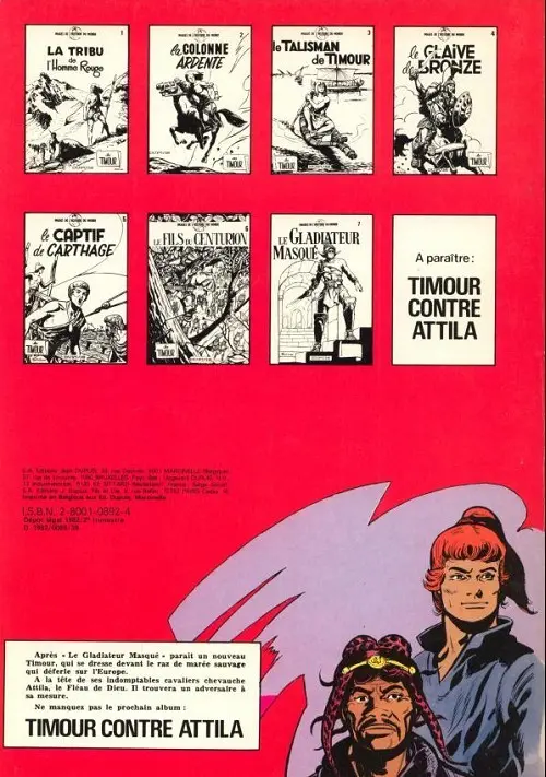 Verso de l'album Les Timour Tome 7 Le gladiateur masqué