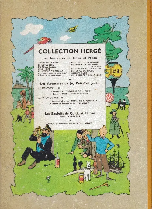 Verso de l'album Tintin Tome 5 Le lotus bleu