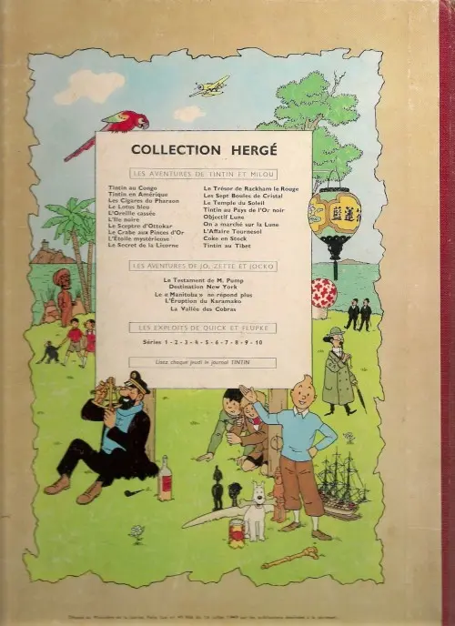 Verso de l'album Tintin Tome 10 L'étoile mystérieuse