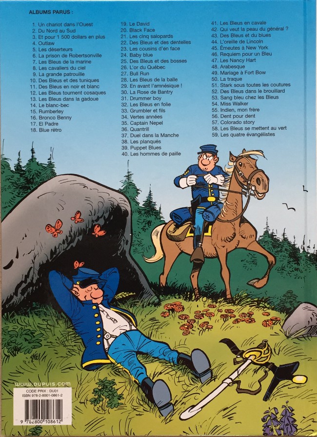 Verso de l'album Les Tuniques Bleues N° 4 Outlaw