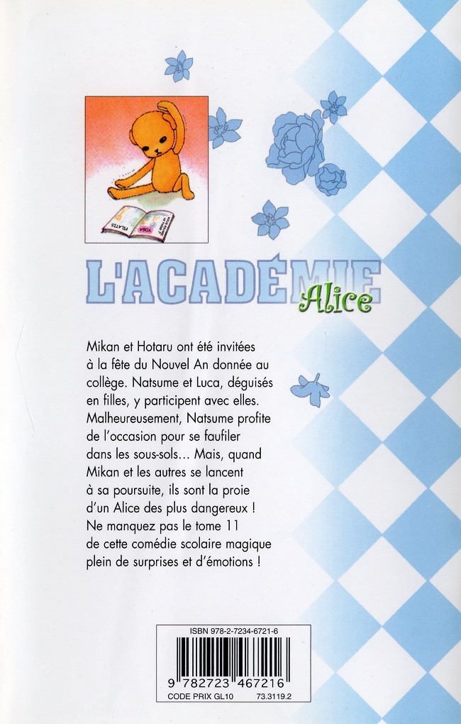 Verso de l'album L'Académie Alice 11