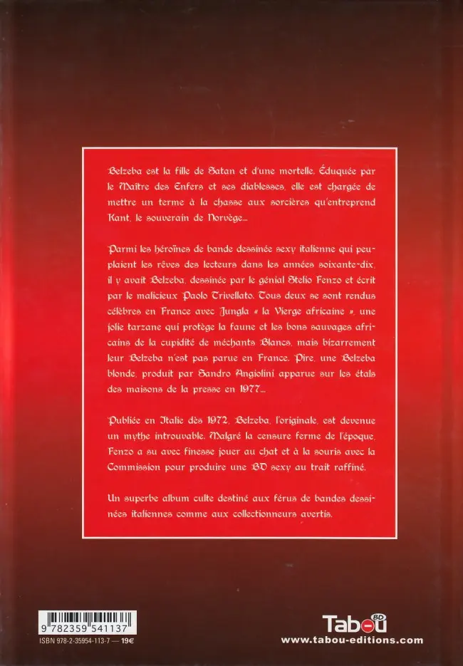 Verso de l'album Belzeba La fille de Satan