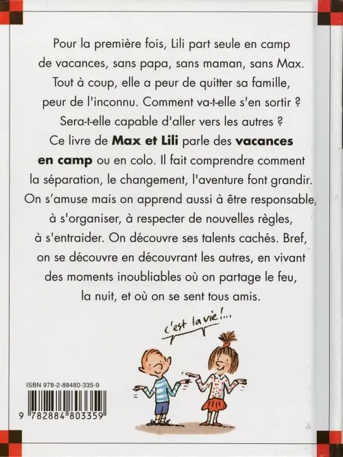Verso de l'album Ainsi va la vie Tome 80 Lili part en camp de vacances