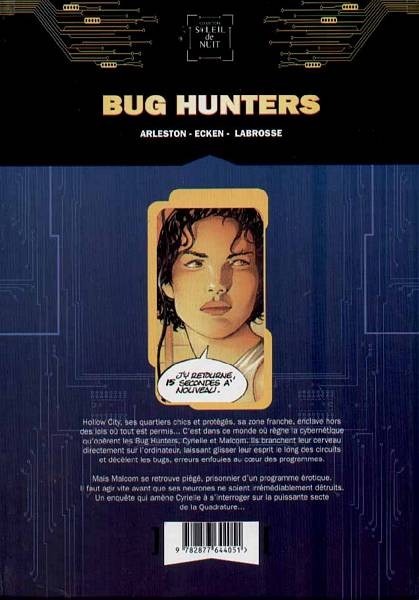 Verso de l'album Bug hunters Tome 1 Le prisonnier virtuel
