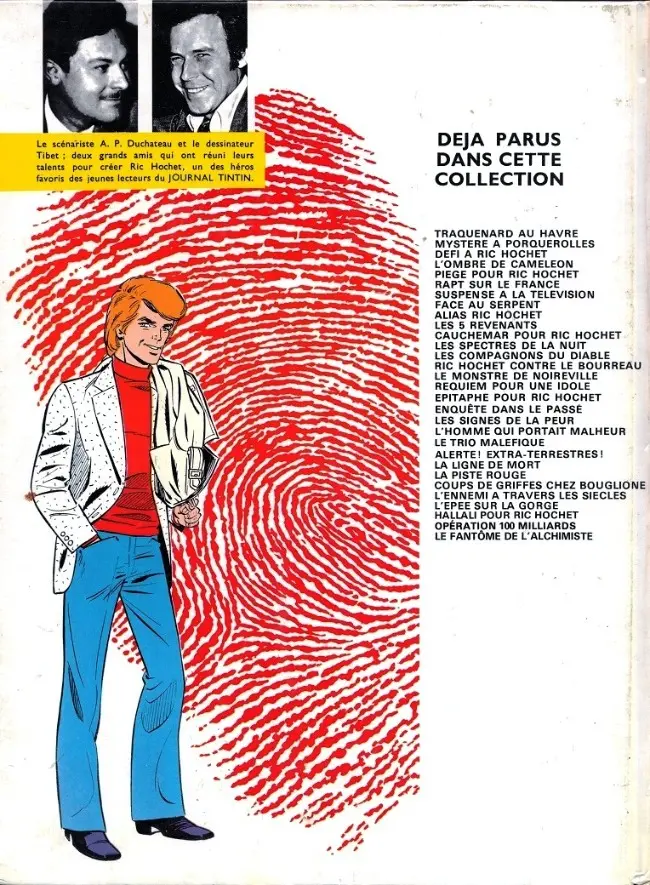 Verso de l'album Ric Hochet Tome 21 Le trio maléfique