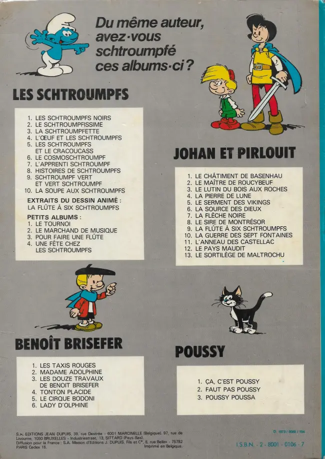 Verso de l'album Johan et Pirlouit Tome 12 Le pays maudit