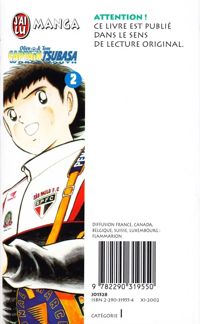 Verso de l'album Captain Tsubasa (Olive & Tom) - World Youth Tome 2 L'Enfant de Dieu
