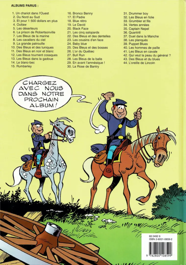 Verso de l'album Les Tuniques Bleues Tome 2 Du nord au sud
