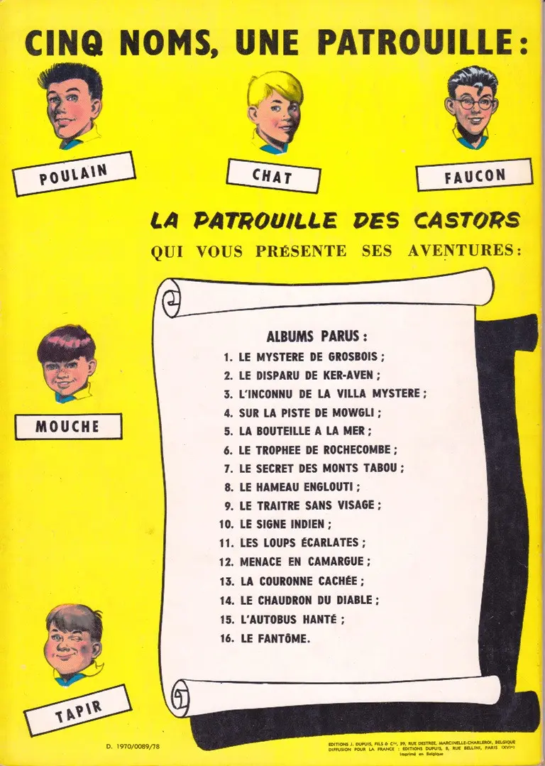 Verso de l'album La Patrouille des Castors Tome 11 Les loups écarlates