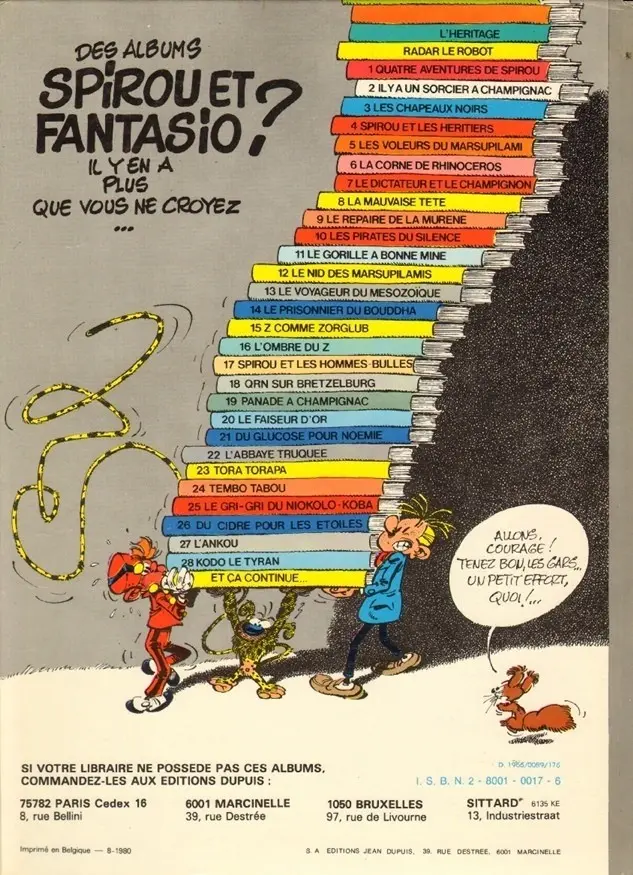 Verso de l'album Spirou et Fantasio Tome 15 Z comme Zorglub