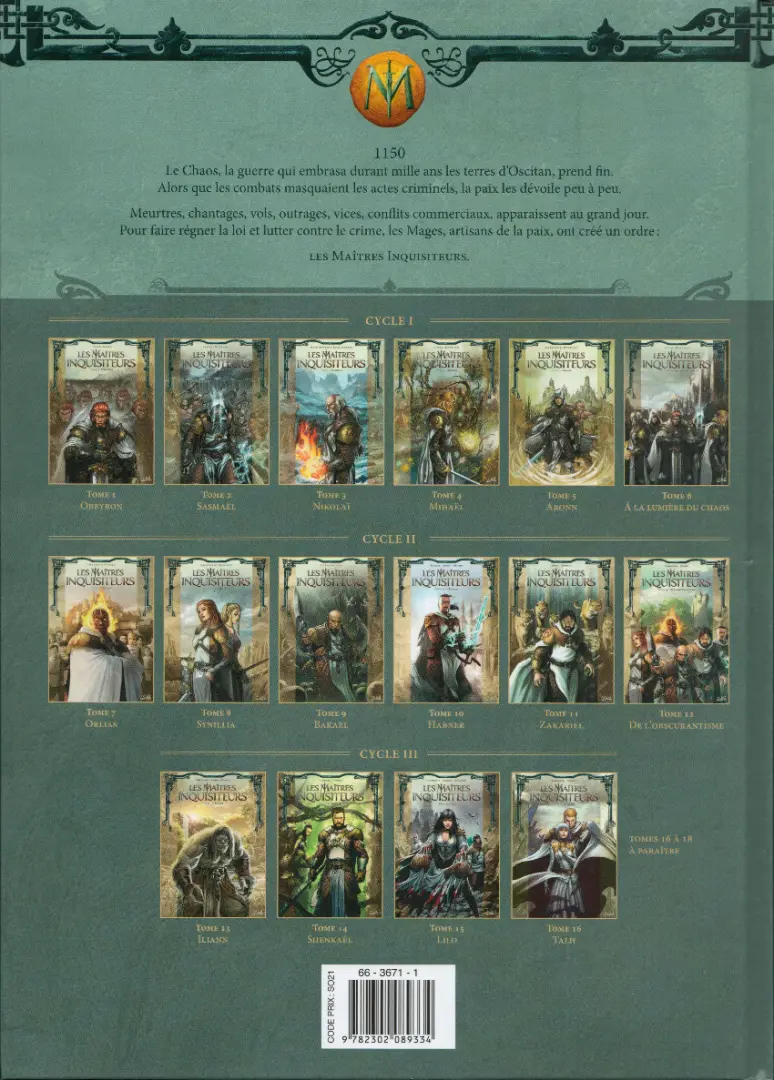 Verso de l'album Les Maîtres inquisiteurs Tome 15