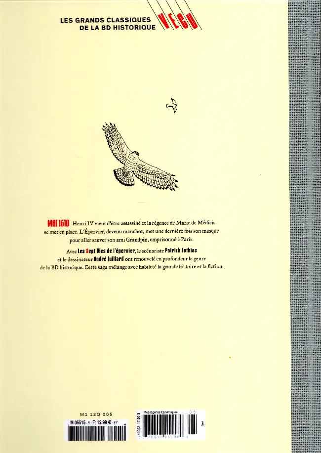 Verso de l'album Les grands Classiques de la BD Historique Vécu - La Collection Tome 6 Les Sept Vies de l'épervier - Tome V: Le Maître des oiseaux