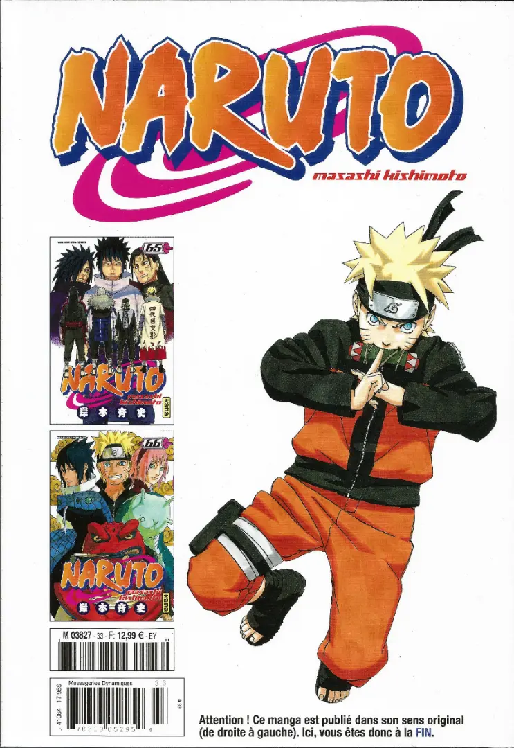 Verso de l'album Naruto L'intégrale Tome 33