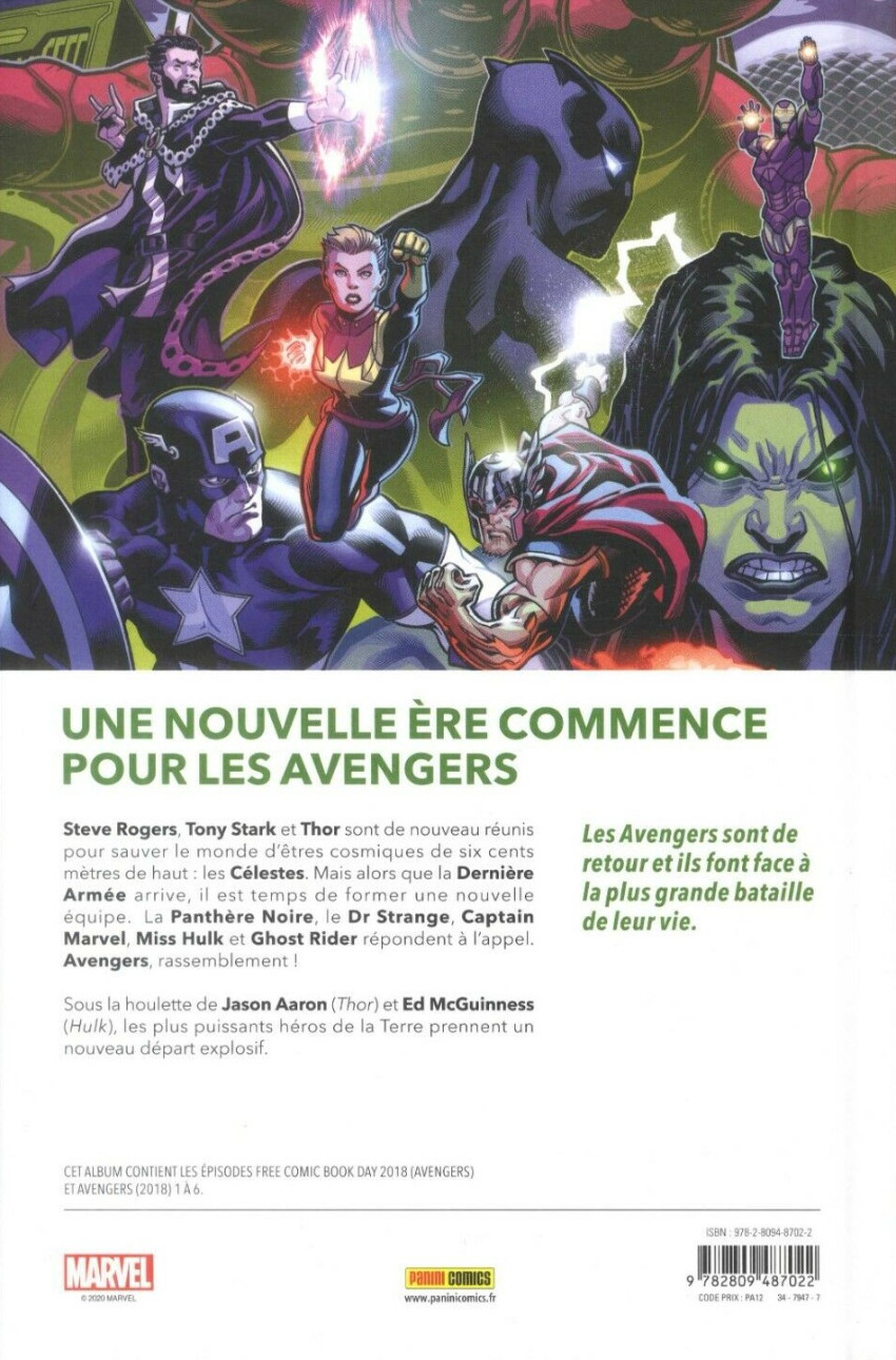 Verso de l'album Avengers 1 La Dernière Armée