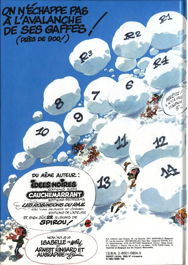 Verso de l'album Gaston Tome 14 La saga des gaffes