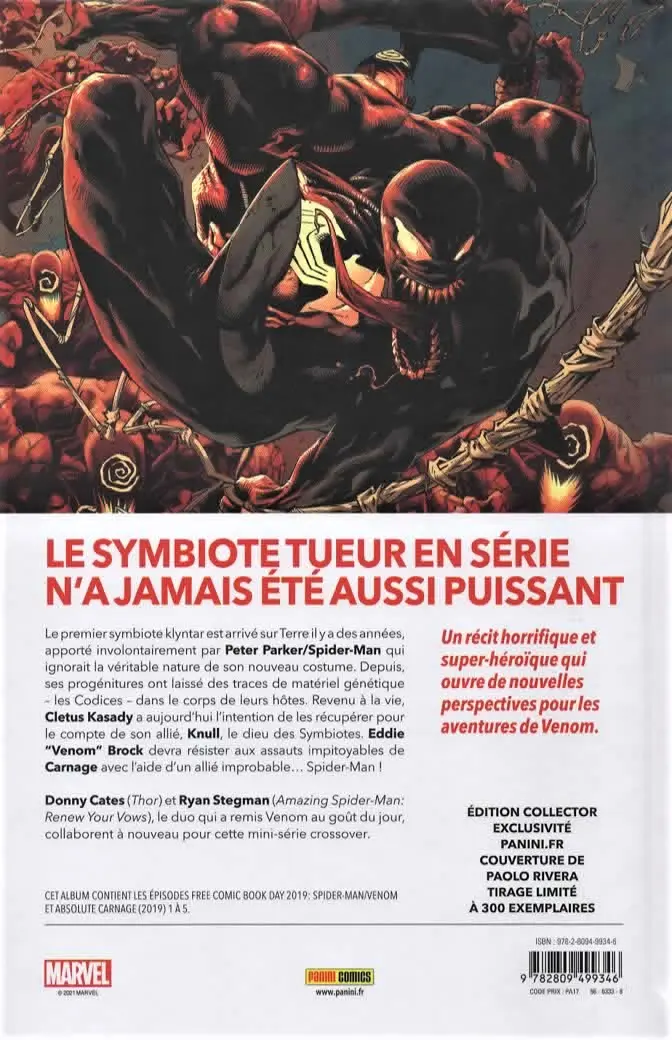 Verso de l'album Absolute Carnage Le roi de sang