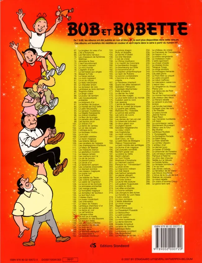 Verso de l'album Bob et Bobette Tome 87 Le singe volant