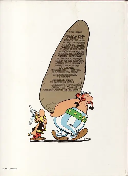 Verso de l'album Astérix Les 12 Travaux d'Astérix