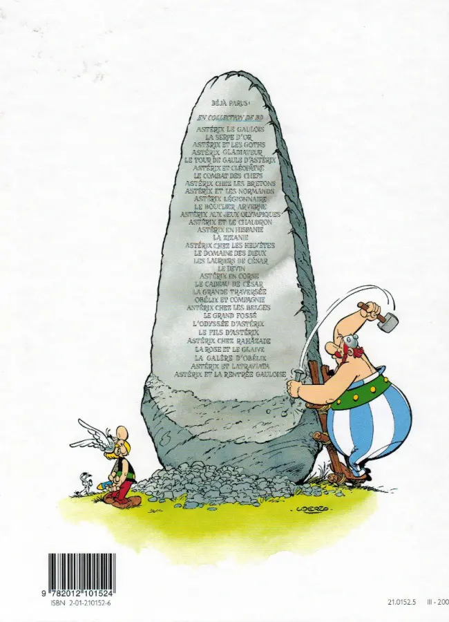 Verso de l'album Astérix Tome 20 Astérix en Corse