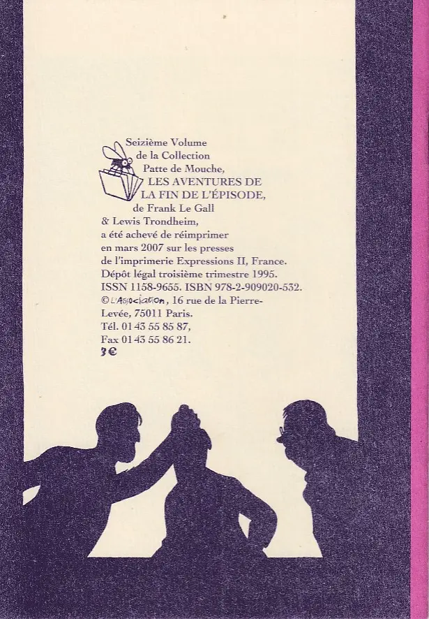 Verso de l'album Les Aventures de la fin de l'épisode